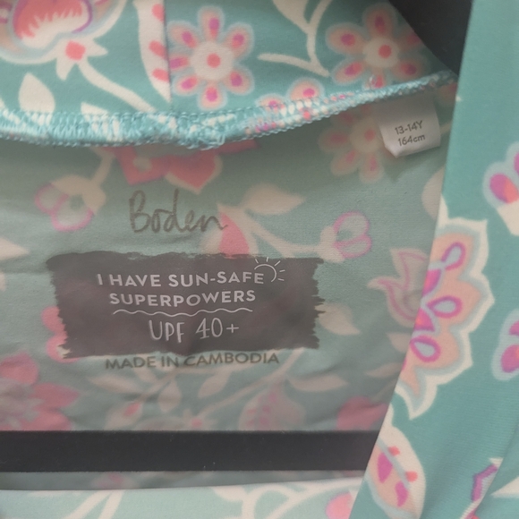 Mini Boden Floral Long Sleeve Rashguard - Picture 3 of 3